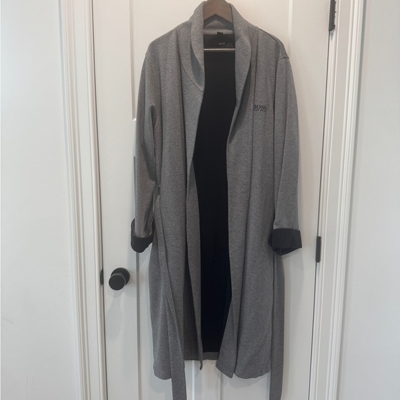 BOSS Hugo Boss Blended Cotton Shawl Collar Bathrobe - Picture 1 of 4